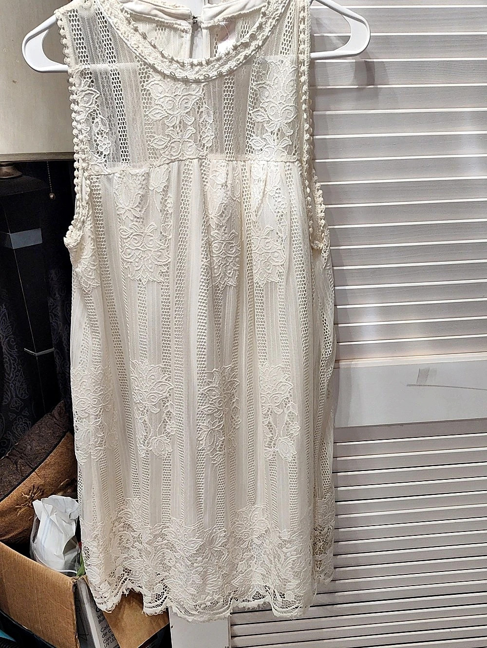 Floral Lace Midi Dress White Size XL NWT